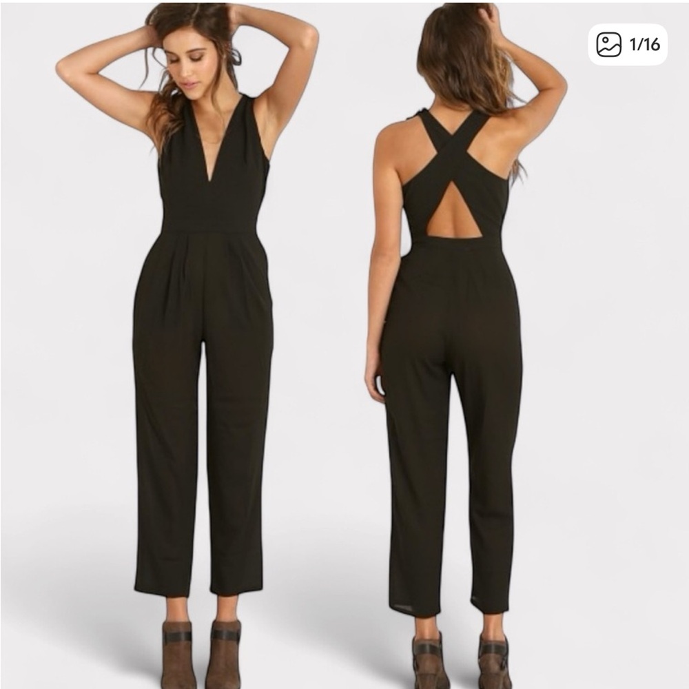 Lovers + Friends Black Halter Jumpsuit